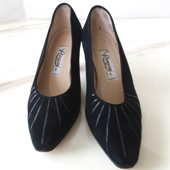 2 PAIR BUNDLE RANGONI OF FLORENCE SUEDE PUMPS GRAY AND BLACK SZ 5.5B - Picture 3 of 11